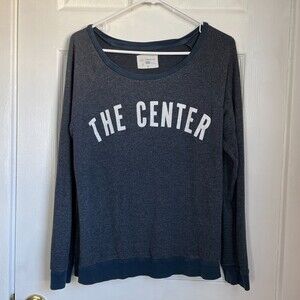 Sol Angeles The Center navy crewneck sweatshirt boat neck pullover vintage wash